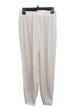 Ramy Brook Lightweight Breezy White Elastic Cuff Pull-On Pants Size Small